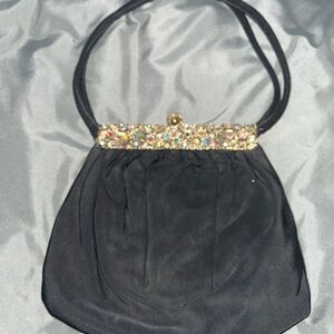 Chic Black Clutch with Gold Embellishments